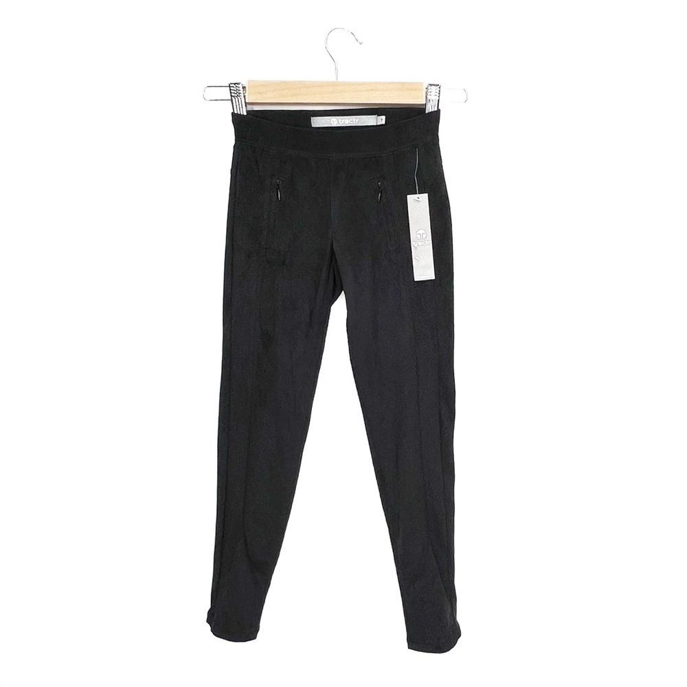 Tractr Girl’s Leggings Size 7 Black Pants Pull-on Faux Suede Moleskin New NWT